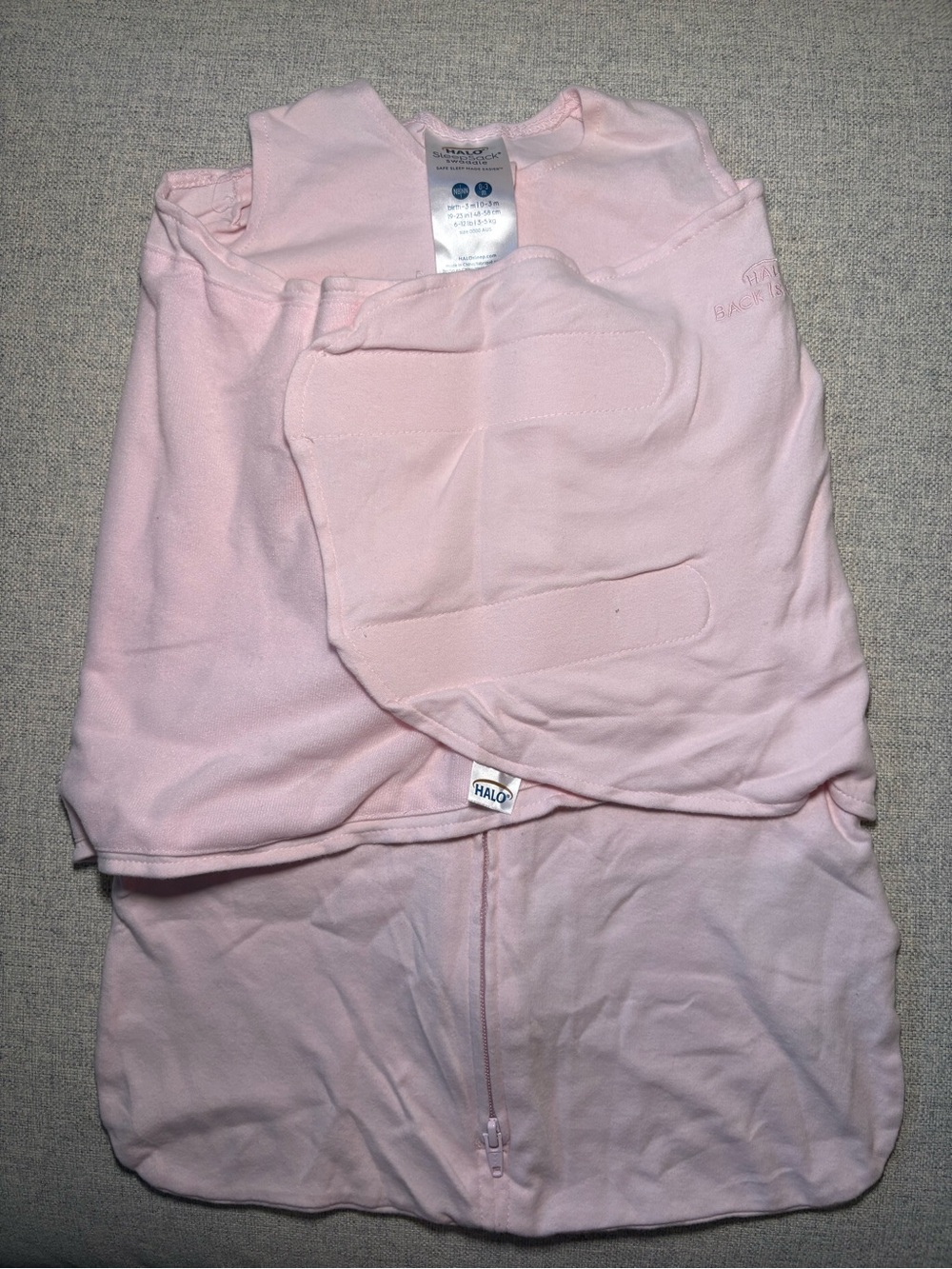 Halo Light Pink Infant Sleep Swaddle Romper